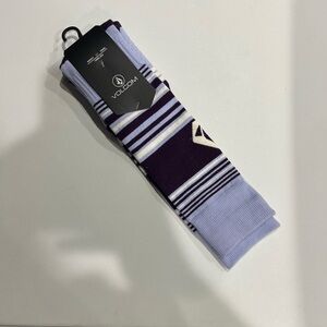 Volcom Women's XS/S Tundra Tech Socks Ski Snowboard NWT Wool Acrylic Purple